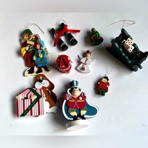 Vintage Christmas Wooden Ornaments Lot 8